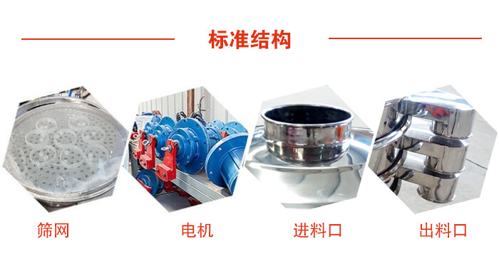 標準篩，篩網，電機，進料口，出料口